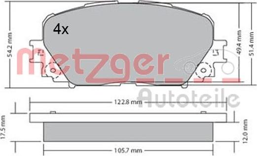 Metzger 1170639 - Гальмівні колодки, дискові гальма avtolavka.club