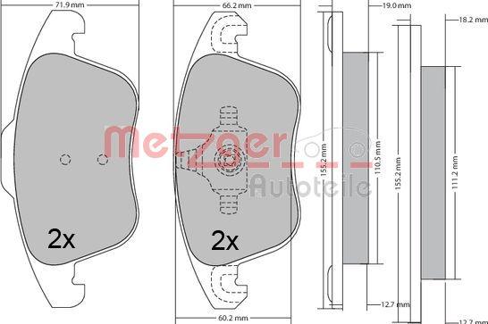 Metzger 1170638 - Гальмівні колодки, дискові гальма avtolavka.club