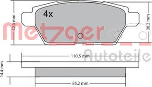 Metzger 1170637 - Гальмівні колодки, дискові гальма avtolavka.club