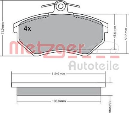 Metzger 1170095 - Гальмівні колодки, дискові гальма avtolavka.club