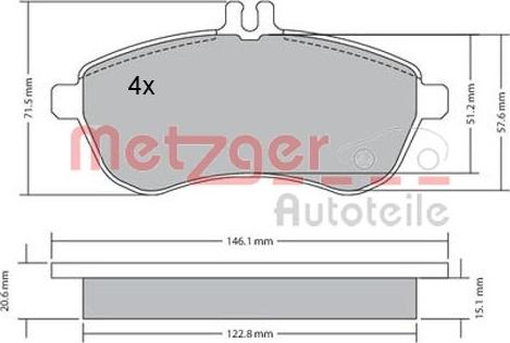 Metzger 1170046 - Гальмівні колодки, дискові гальма avtolavka.club