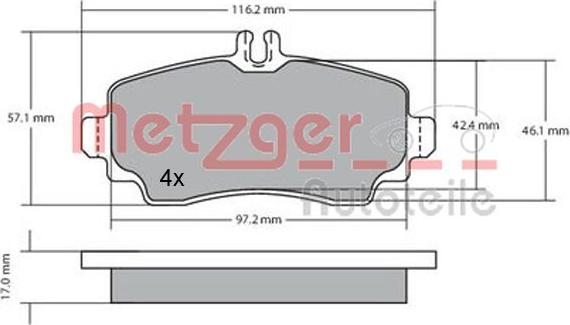 Metzger 1170041 - Гальмівні колодки, дискові гальма avtolavka.club