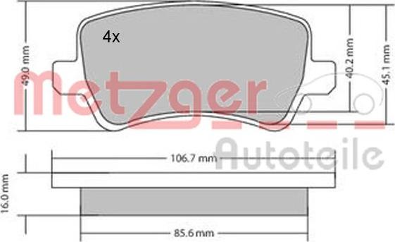 Metzger 1170056 - Гальмівні колодки, дискові гальма avtolavka.club