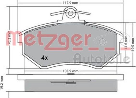 Metzger 1170066 - Гальмівні колодки, дискові гальма avtolavka.club