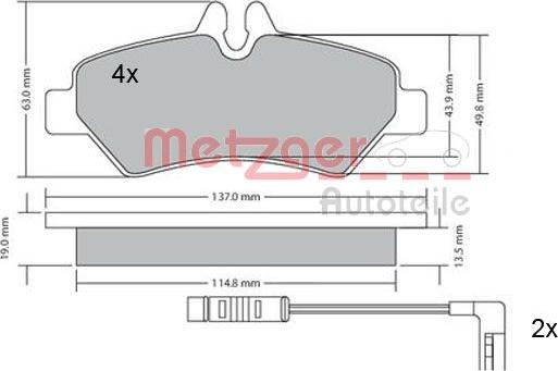 Metzger 1170037 - Гальмівні колодки, дискові гальма avtolavka.club