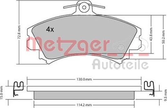 Metzger 1170143 - Гальмівні колодки, дискові гальма avtolavka.club