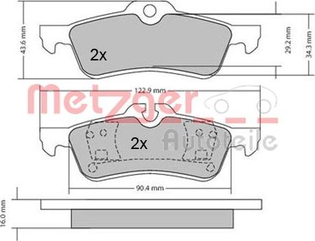 Metzger 1170154 - Гальмівні колодки, дискові гальма avtolavka.club