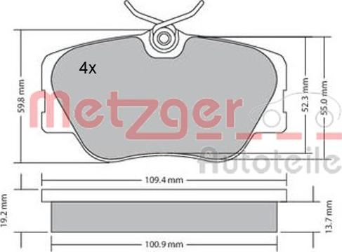 Metzger 1170151 - Гальмівні колодки, дискові гальма avtolavka.club