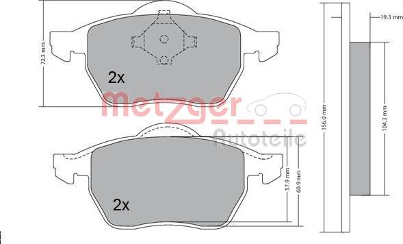 Metzger 1170114 - Гальмівні колодки, дискові гальма avtolavka.club