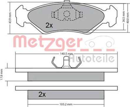 Metzger 1170181 - Гальмівні колодки, дискові гальма avtolavka.club