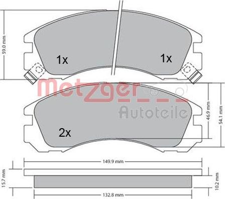 Metzger 1170135 - Гальмівні колодки, дискові гальма avtolavka.club