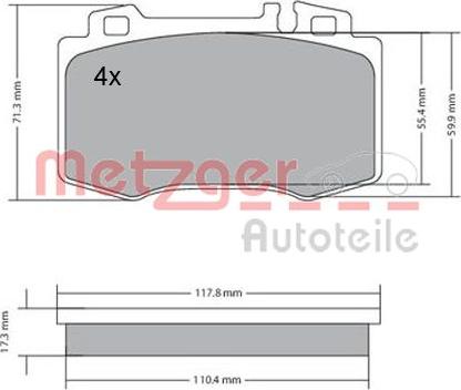 Metzger 1170137 - Гальмівні колодки, дискові гальма avtolavka.club