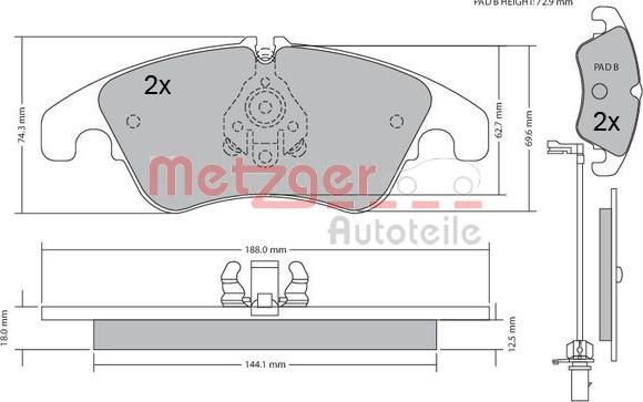 Metzger 1170127 - Гальмівні колодки, дискові гальма avtolavka.club