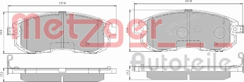 Metzger 1170851 - Гальмівні колодки, дискові гальма avtolavka.club