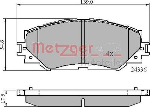 Metzger 1170873 - Гальмівні колодки, дискові гальма avtolavka.club