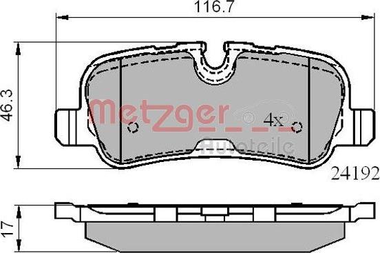 Metzger 1170877 - Гальмівні колодки, дискові гальма avtolavka.club