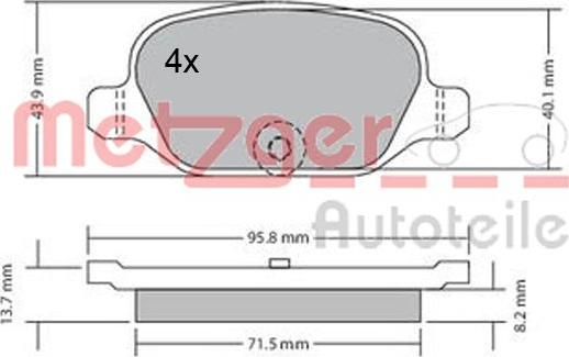 Metzger 1170392 - Гальмівні колодки, дискові гальма avtolavka.club