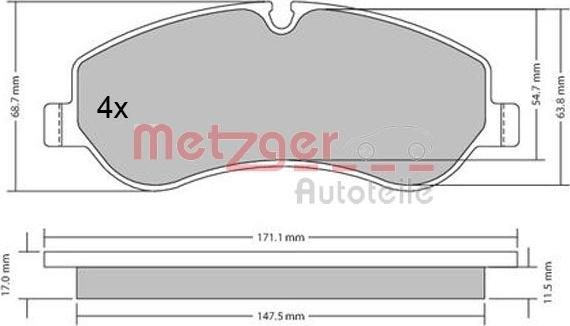 Metzger 1170349 - Гальмівні колодки, дискові гальма avtolavka.club