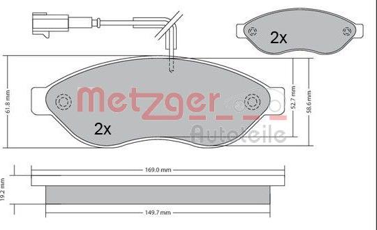 Metzger 1170348 - Гальмівні колодки, дискові гальма avtolavka.club