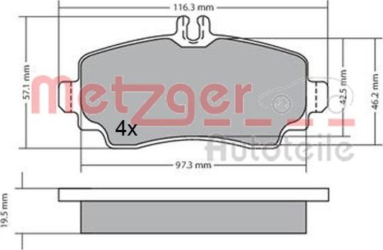 Metzger 1170353 - Гальмівні колодки, дискові гальма avtolavka.club