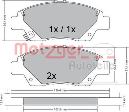 Metzger 1170367 - Гальмівні колодки, дискові гальма avtolavka.club