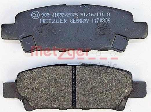 Metzger 1170306 - Гальмівні колодки, дискові гальма avtolavka.club