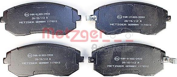 Metzger 1170312 - Гальмівні колодки, дискові гальма avtolavka.club