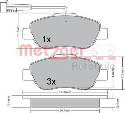 Metzger 1170382 - Гальмівні колодки, дискові гальма avtolavka.club