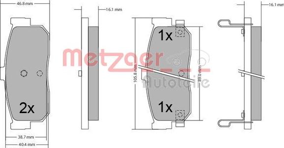 Metzger 1170387 - Гальмівні колодки, дискові гальма avtolavka.club