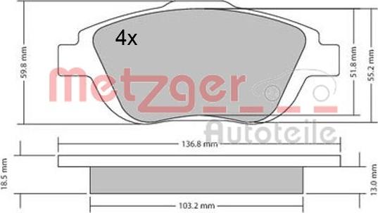 Metzger 1170326 - Гальмівні колодки, дискові гальма avtolavka.club