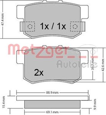 Metzger 1170328 - Гальмівні колодки, дискові гальма avtolavka.club