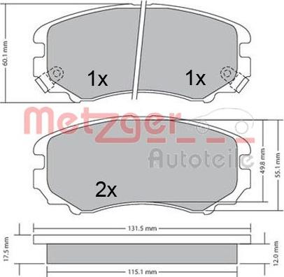 Metzger 1170379 - Гальмівні колодки, дискові гальма avtolavka.club