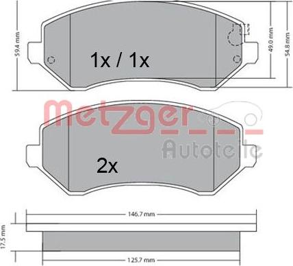 Metzger 1170378 - Гальмівні колодки, дискові гальма avtolavka.club