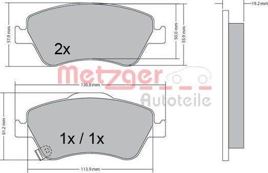 Metzger 1170299 - Гальмівні колодки, дискові гальма avtolavka.club