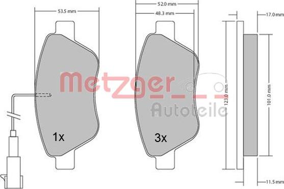 Metzger 1170296 - Гальмівні колодки, дискові гальма avtolavka.club