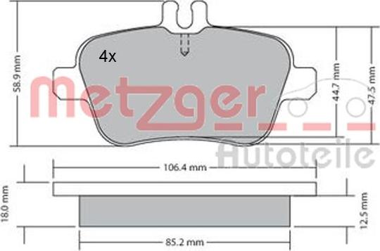 Metzger 1170204 - Гальмівні колодки, дискові гальма avtolavka.club