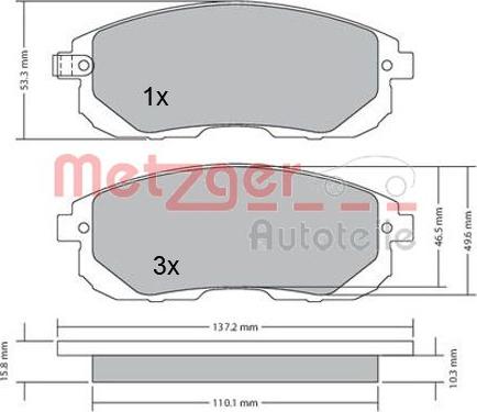 Metzger 1170208 - Гальмівні колодки, дискові гальма avtolavka.club