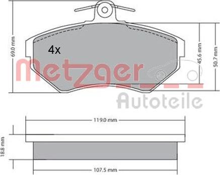 Metzger 1170214 - Гальмівні колодки, дискові гальма avtolavka.club