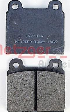 Metzger 1170222 - Гальмівні колодки, дискові гальма avtolavka.club