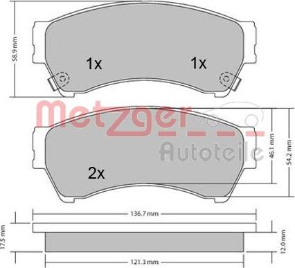 Metzger 1170270 - Гальмівні колодки, дискові гальма avtolavka.club