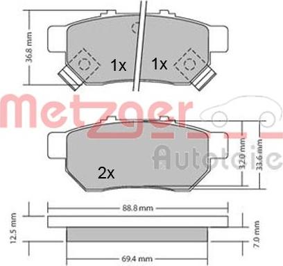 Metzger 1170272 - Гальмівні колодки, дискові гальма avtolavka.club