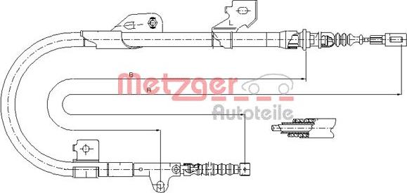 Metzger 17.0114 - Трос, гальмівна система avtolavka.club