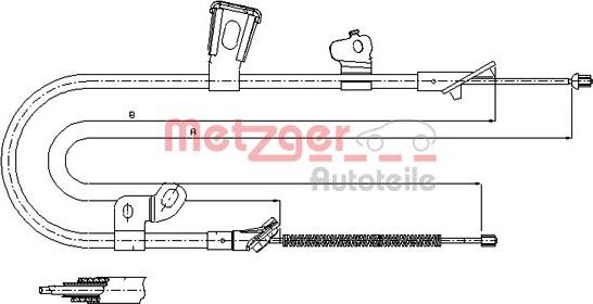 Metzger 17.1078 - Трос, гальмівна система avtolavka.club