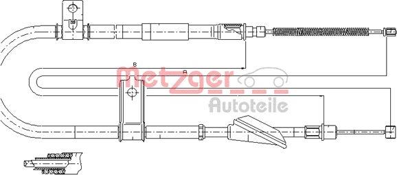 Metzger 17.2514 - Трос, гальмівна система avtolavka.club