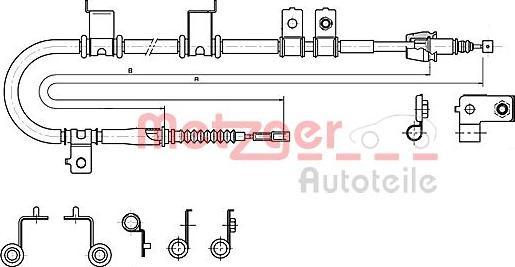 Metzger 17.2575 - Трос, гальмівна система avtolavka.club