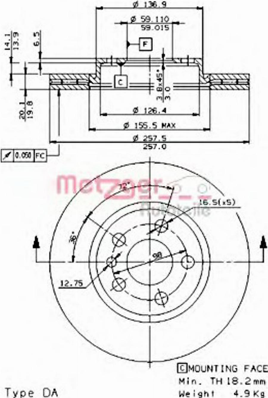 Metzger 24593 E - Гальмівний диск avtolavka.club