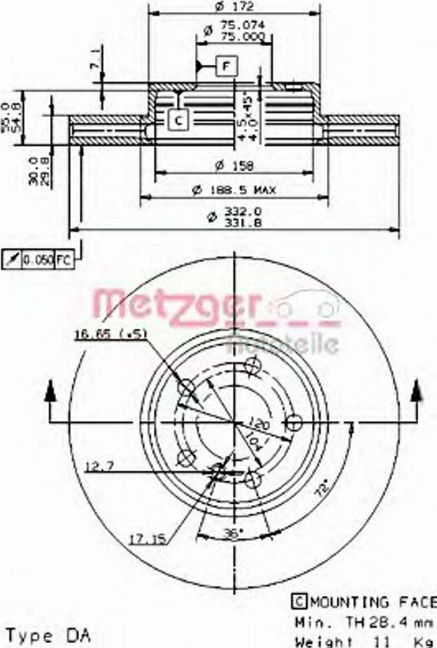 Metzger 24896 - Гальмівний диск avtolavka.club