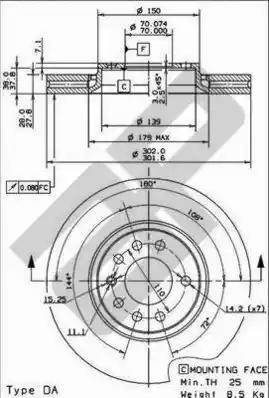 Metzger 24844 V - Гальмівний диск avtolavka.club