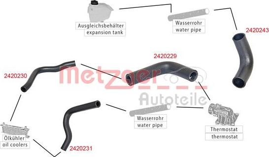 Metzger 2420229 - Шланг радіатора avtolavka.club