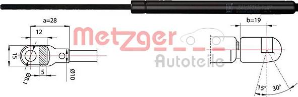 Metzger 2110388 - Газова пружина, кришка багажник avtolavka.club